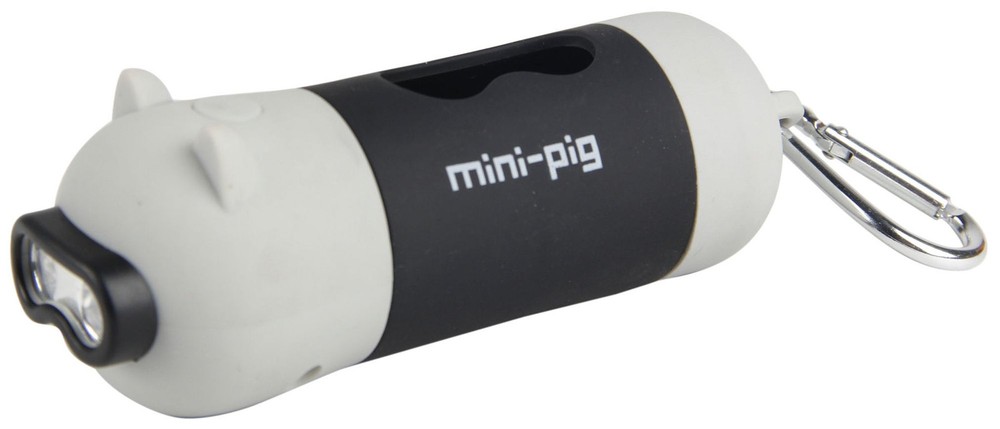 Pet Life Oink LED Flashlight with Built-In Waste Bag Dispenser for Convenient Dog Walking and Nighttime Safety