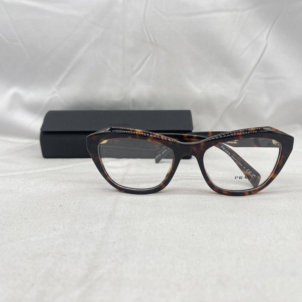 Prada Womens Swinger Re-Edition Geomtric Butterfly Eyeglasses VPRA20 Tortoise