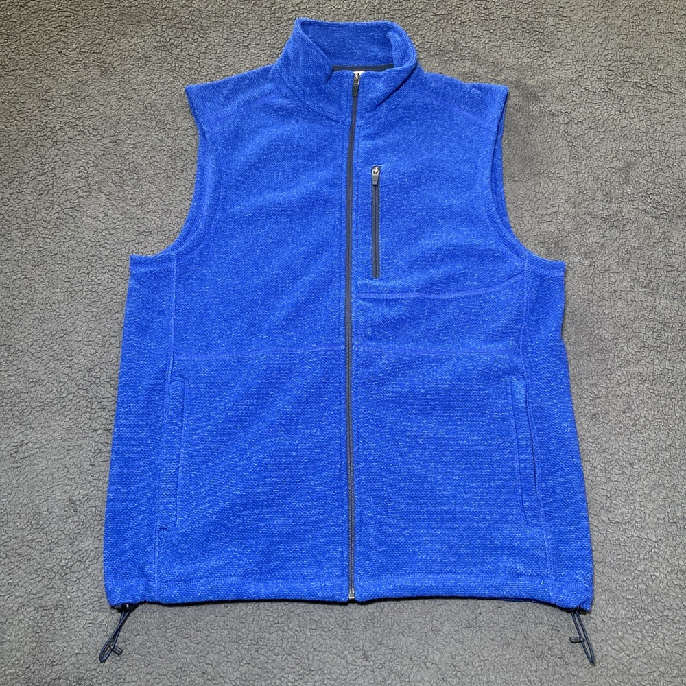 Duluth Trading Fleece Zip Up Vest Men Size Medium Cobalt Blue Cozy Warm Casual