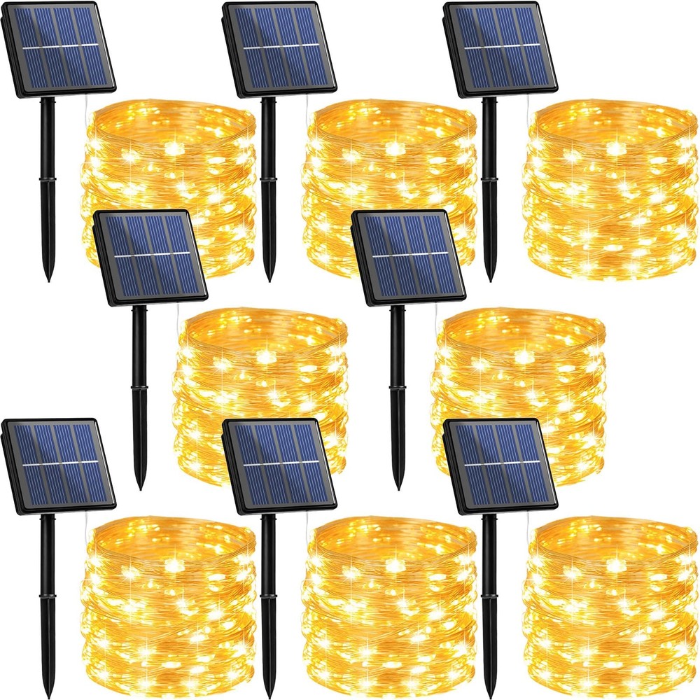 8 Pack Solar Fairy Lights Outdoor Waterproof 264FT 800 LED Solar String Light...