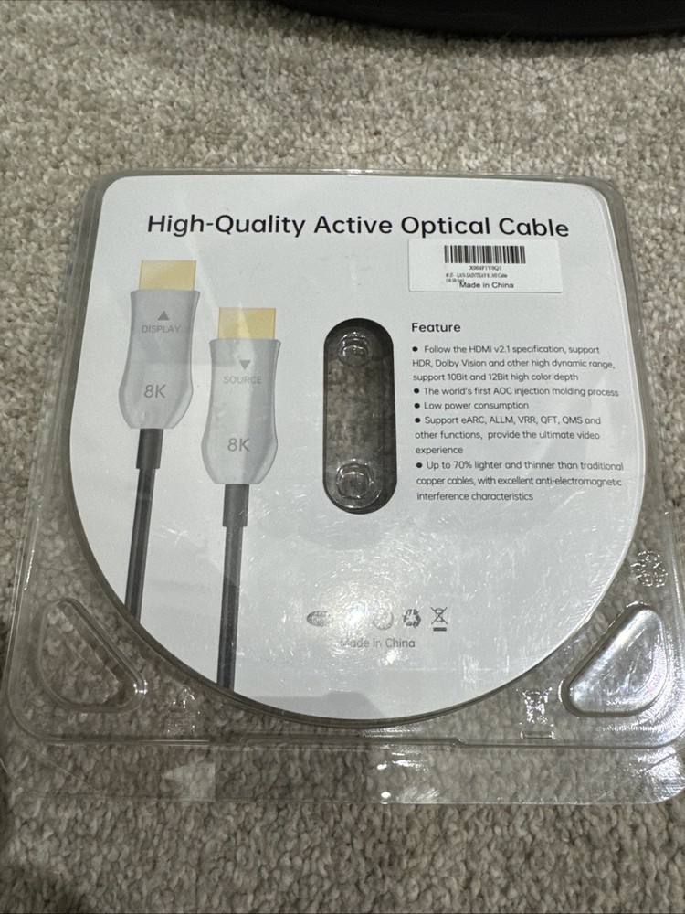 16.5’ AOC) ACTIVE OPTICAL FIBER HDMI 2.1 CABLE 8K@60Hz 4K@120Hz 48Gbps