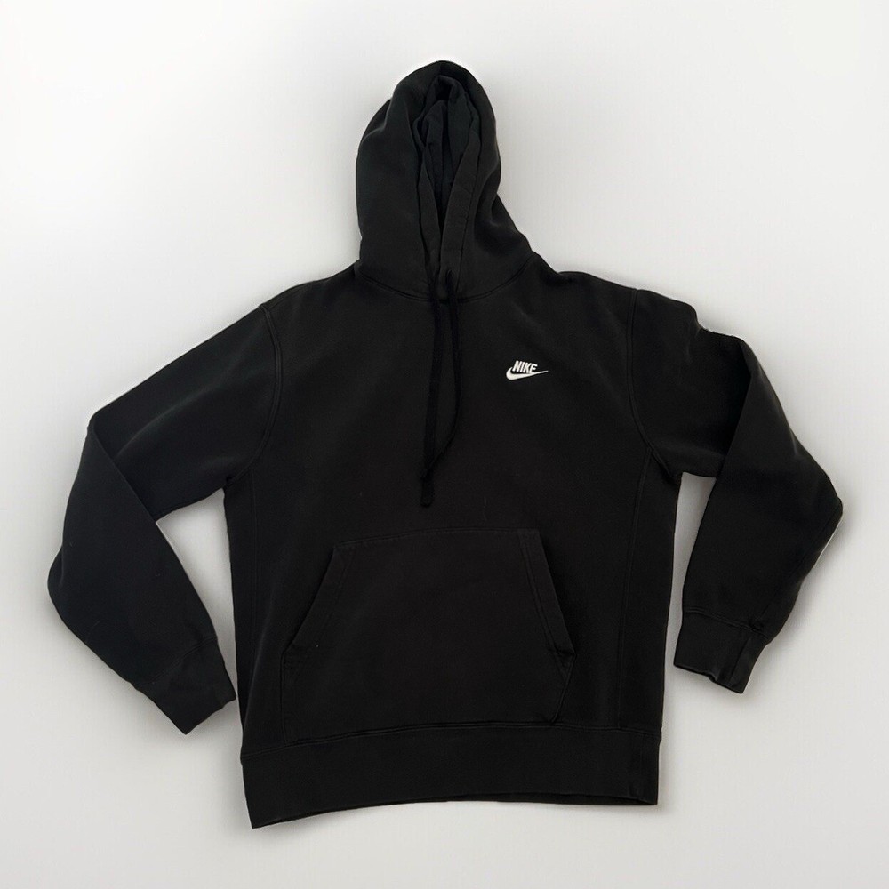 Vintage 90s Nike Swoosh Black Hoodie Made in Honduras M Black Swoosh  Classic
