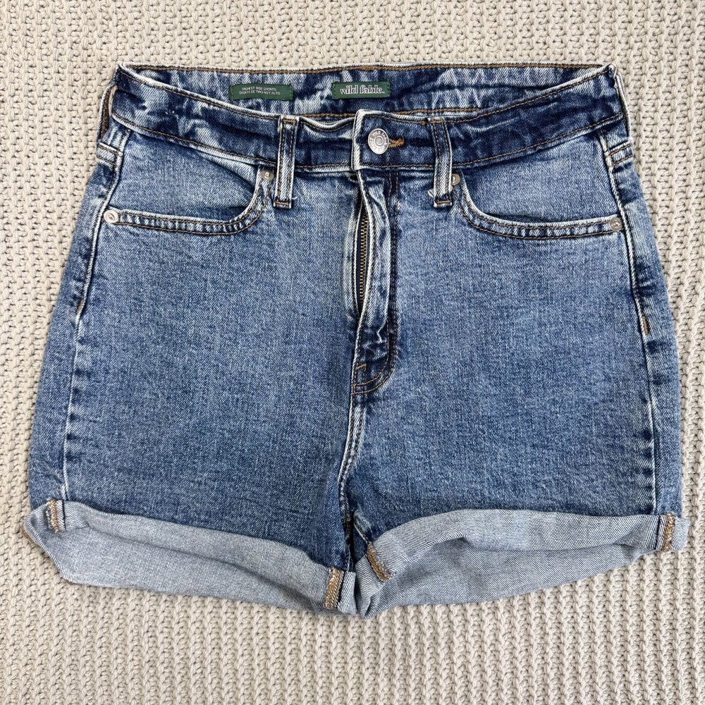 Wild Fable Highest Rise Shorts 6 28R Cut-Off Denim Rolled Cuff Mineral Festival