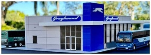 Iconic Replicas 870599 HO Scale Modern Bus Station -- Snap-Together Kit