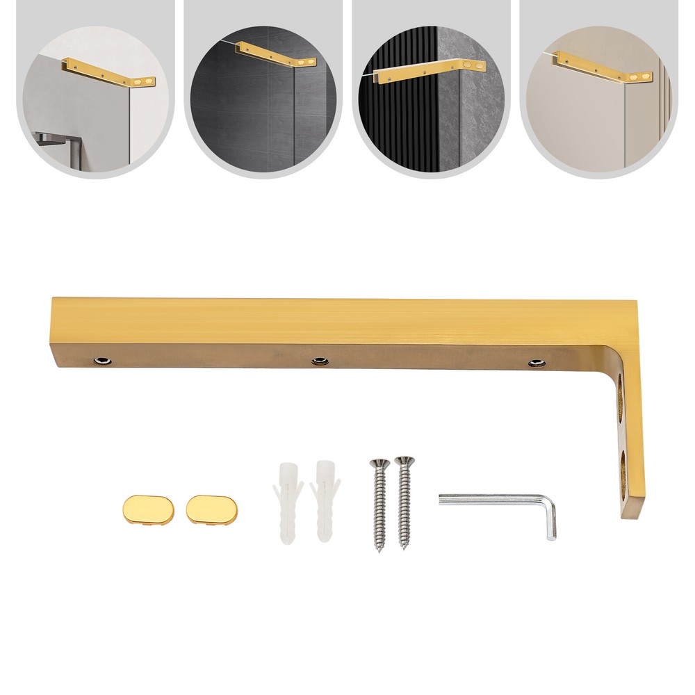 Glass Door L-Shape Stabilizing Bracket Stainless Steel Left Stabilizing Bracket