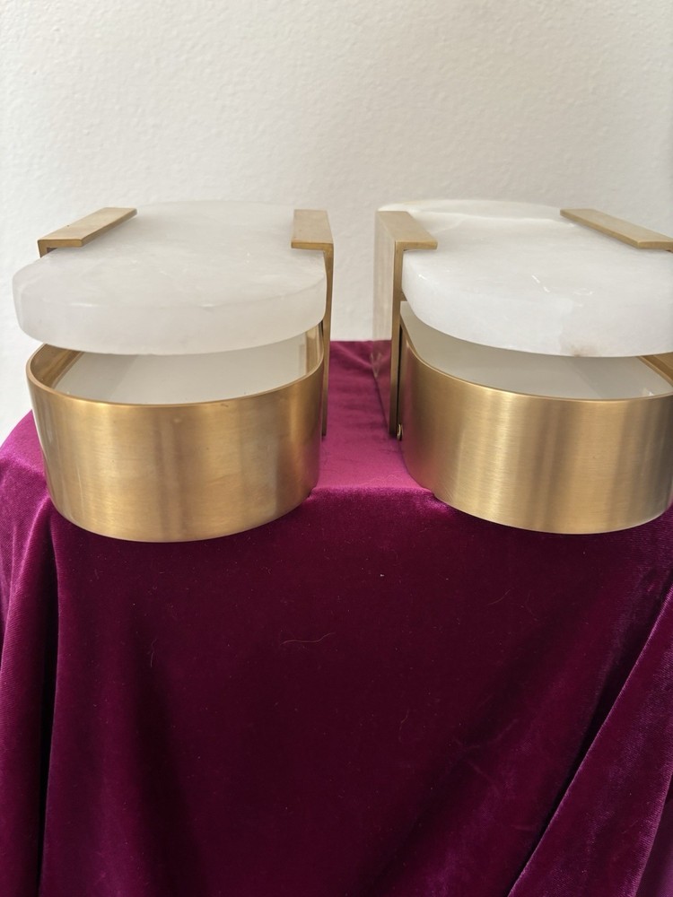 Visual Comfort KW2015 Alabaster Brass Wall Sconce Dedicated LED 10