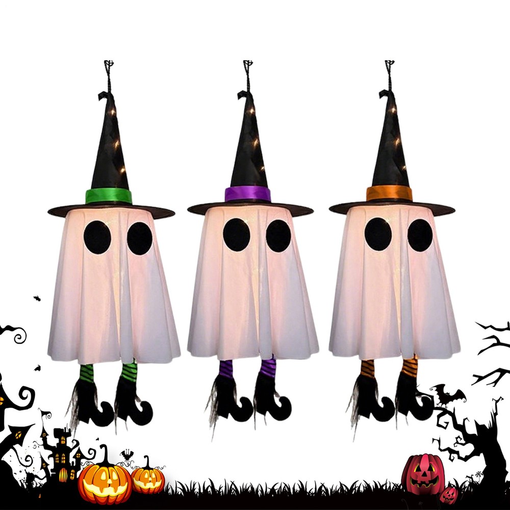 3Pcs Halloween Hanging Ghosts, Halloween Decorations Outdoor Hanging Ghosts
