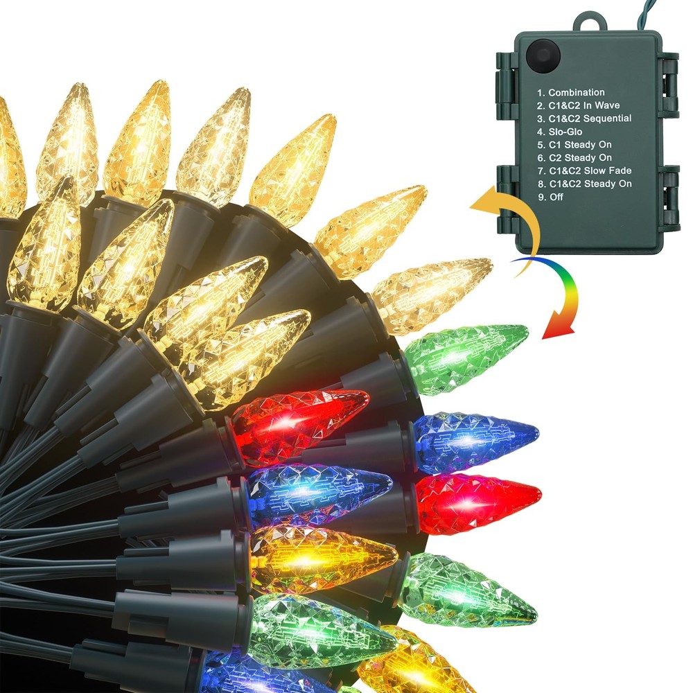 Tmollie 50 LED Christmas String Lights 17 Ft 8 Modes Mini Fairy Lights