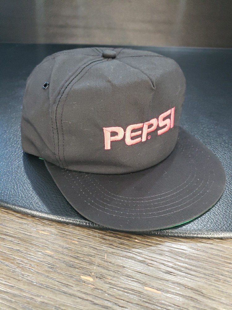 !! Vintage Pepsi Cola Hat Snapback Black Pink Embroidered Logo K Products USA !!