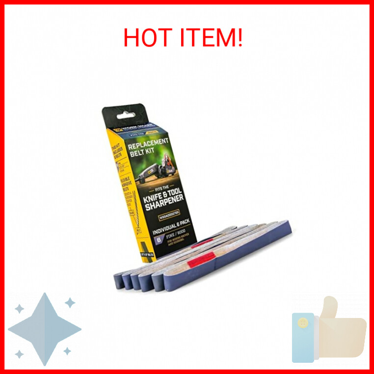 Work Sharp 6000 Grit Fine Replacement Belt Kit for Knife & Tool Sharpener WSSA000270