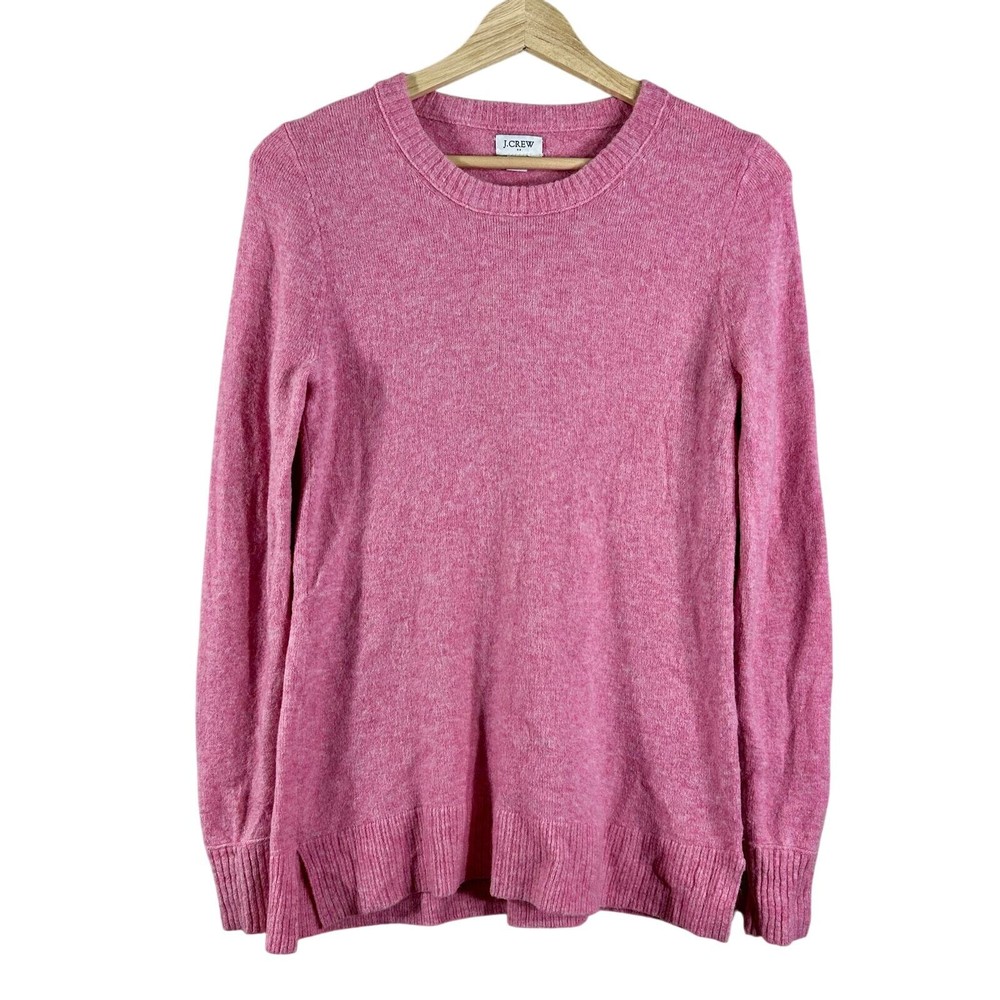 J Crew Womens Sweater Pink Extra Soft Washable Crewneck Pullover Sweater Size XS