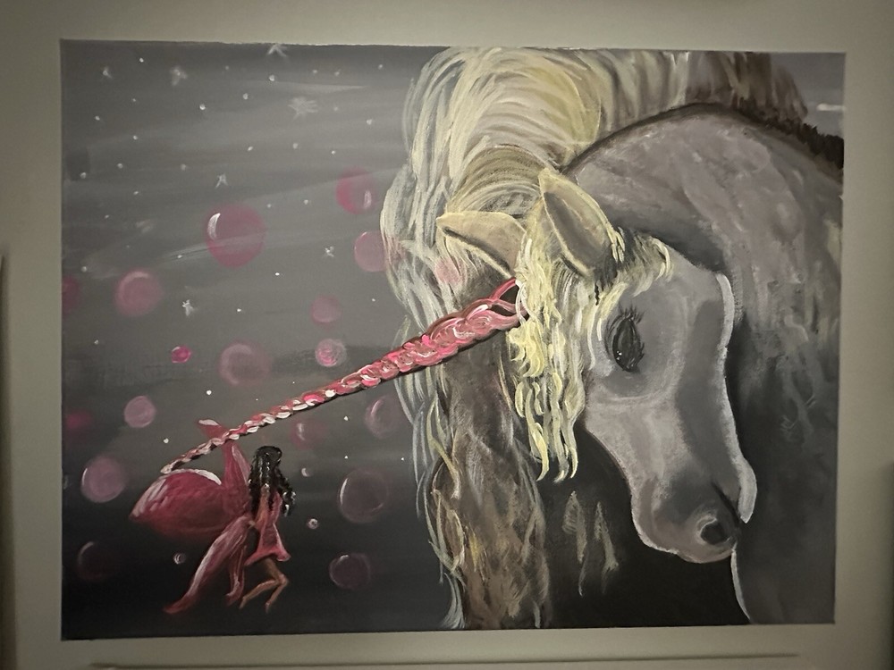 Acrylic Hand Painted Unicorn Canvas 18’’x12’’