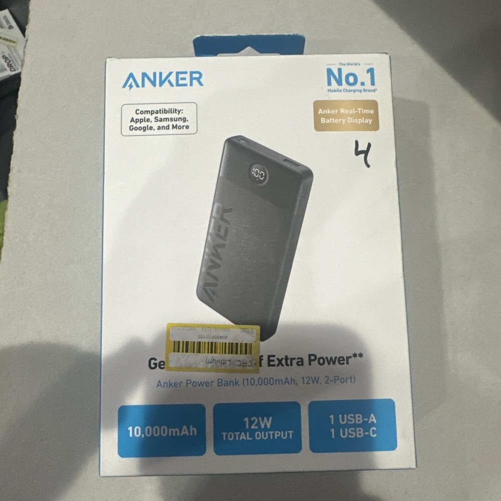 Anker 10000mAh Ultra-Compact 12W Fast Charging Power Bank in Black  