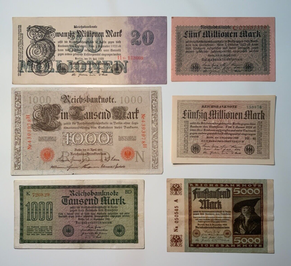 Vintage banknote lot from Germany.