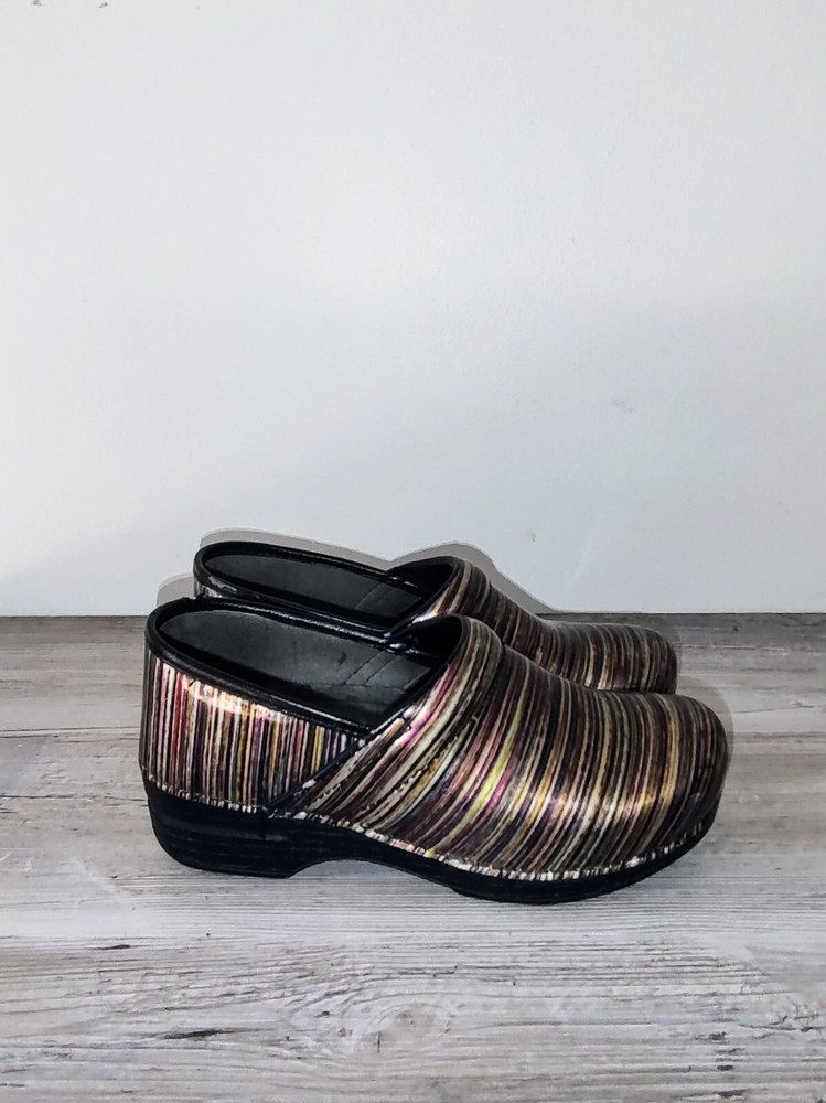 Dansko XP Women’s Leather Slip-On Striped Clogs EU 40 US 9 5-10
