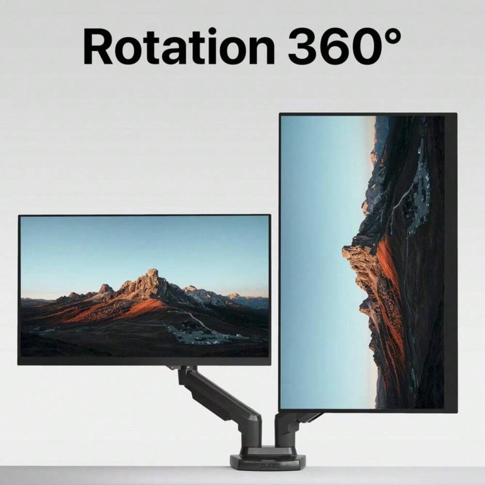 HUANUO Dual Gaming Monitor Arm, Adjustable Gas Spring Desk Mount For Gaming And