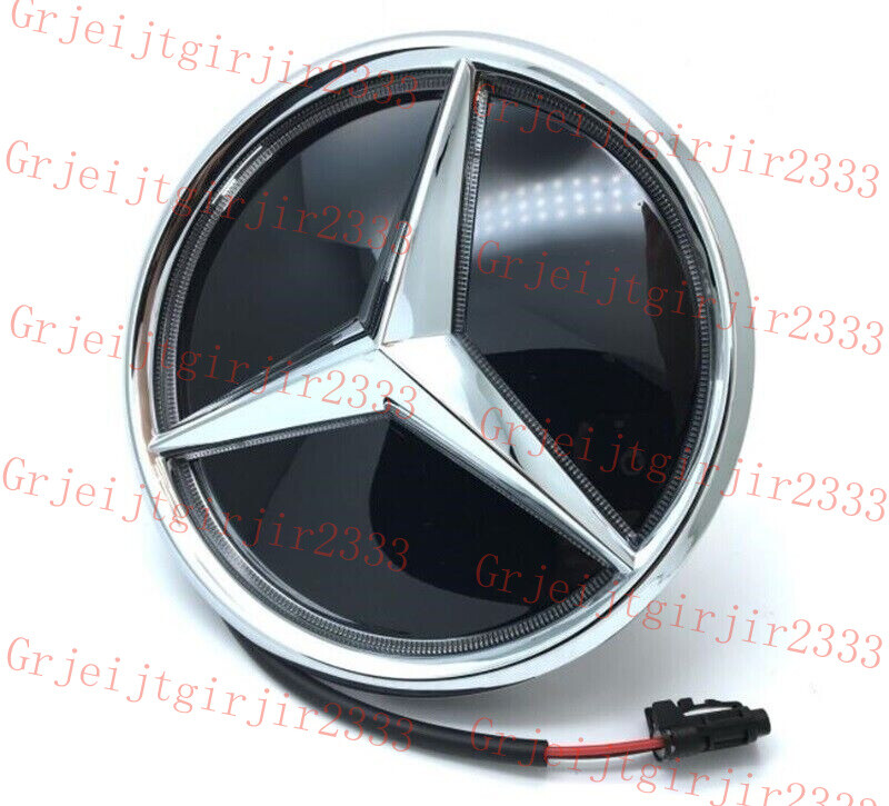 Front Grille Mirror Star Emblem LED Light White For W177 W205 CLA GLA GLB 2019+