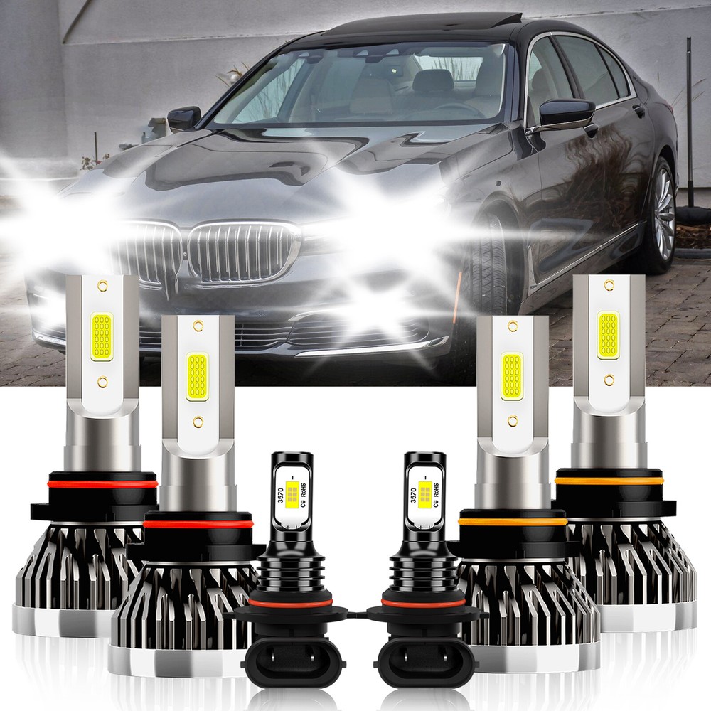For BMW 740i 1993-1994 LED Headlight High Low Beam Fog Light Bulb 6000K White