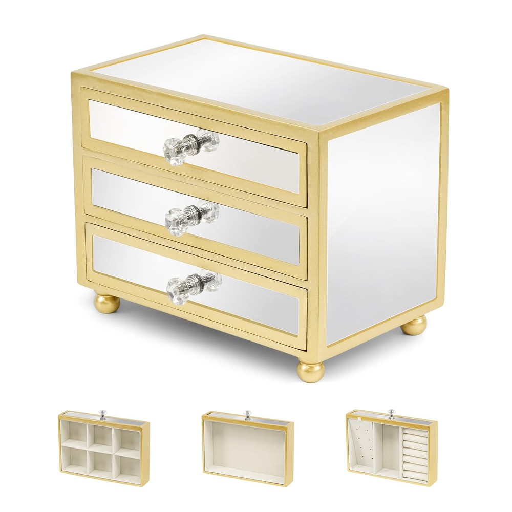 3-Layer Jewelry Box Organizer with Drawers for Storage and Display