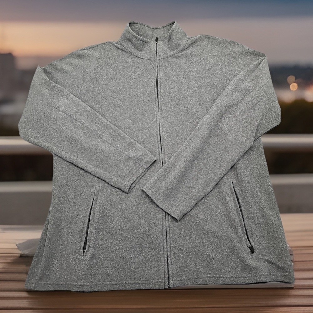 LL Bean Jacket Mens 2XL Tall Gray Full Zip Fleece Lined Traditional Fit Outdoor