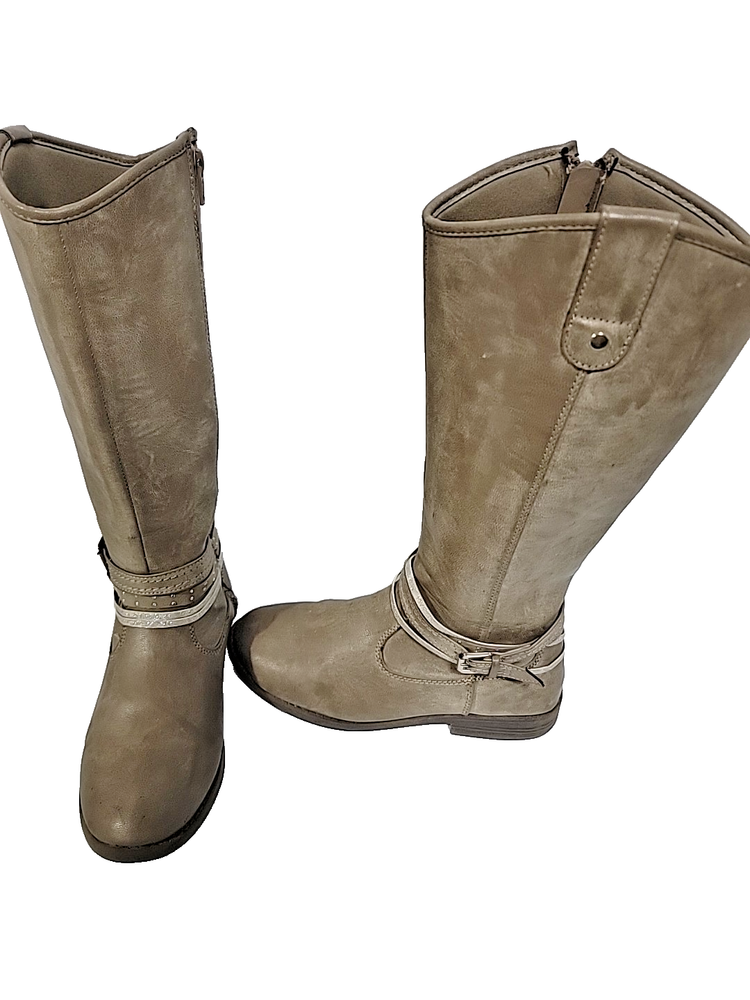 Kohls Raylenestone Grey Sparkle Accent Straps Boots Size 5 M