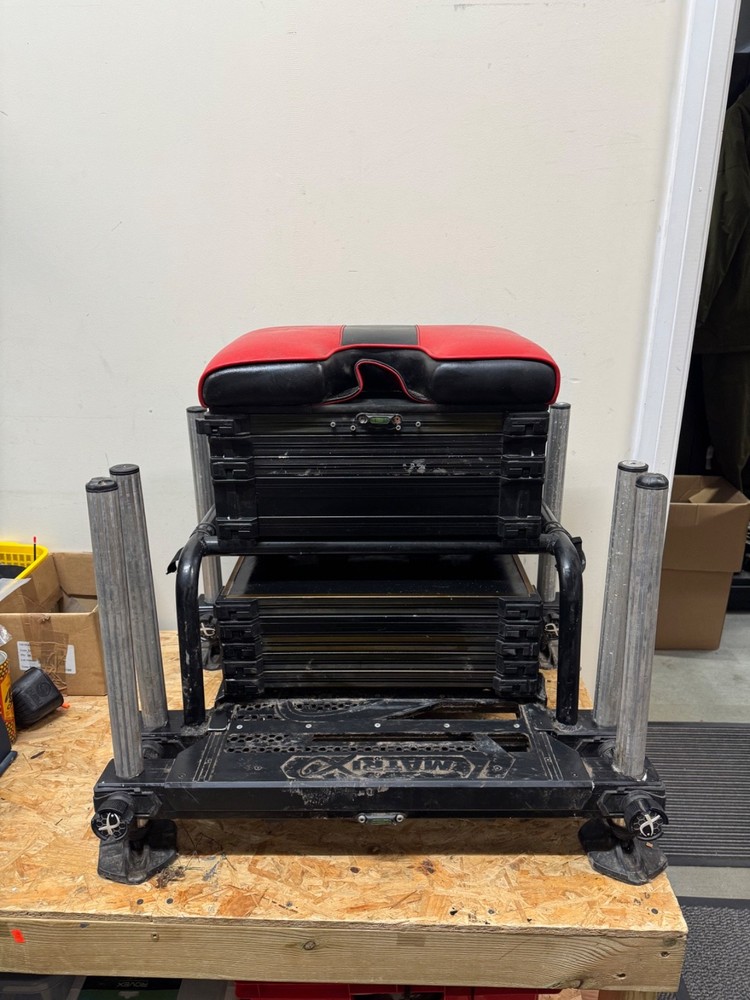 MATCH FISHING TACKLE - MATRIX S36 BLACK SUPER BOX SEAT BOX STACKER SYSTEM & MORE