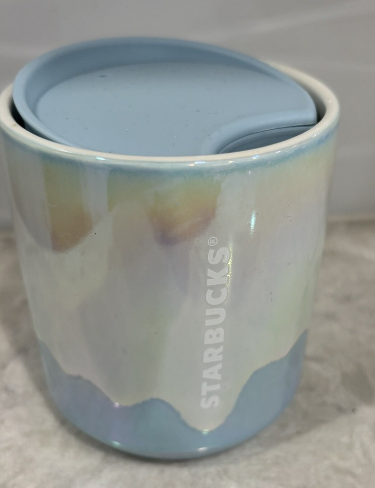 Starbucks 2023 Holiday Blue Glacier Icicle Ceramic Travel Mug