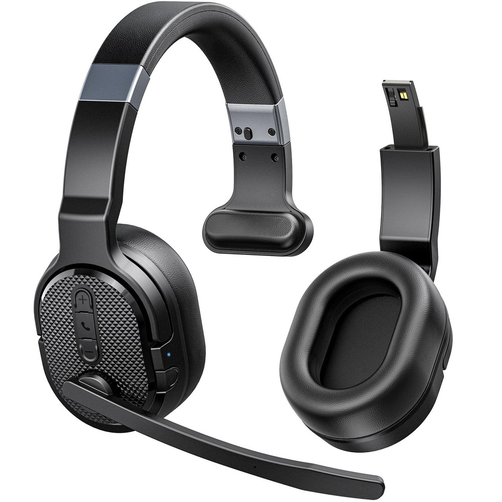 Wireless Trucker Bluetooth Headset with Noise Cancelling Mic for Clear Calls