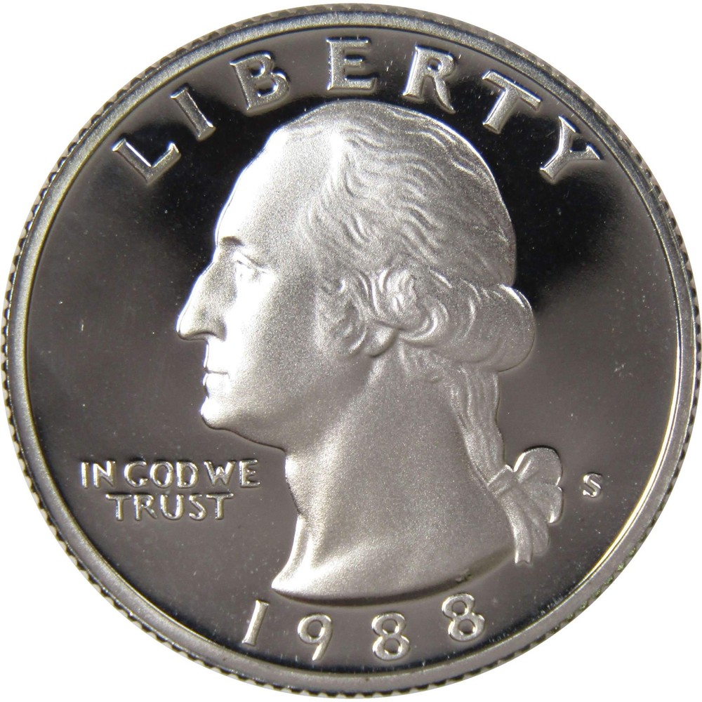 1988 S Washington Quarter Choice Proof 25c US Coin Collectible