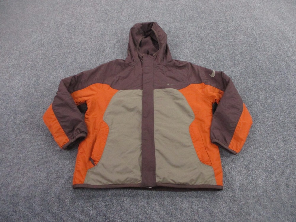 Vintage Nike Jacket Mens L Reversible Heavy Work Outdoors Hiking Rain Logo Y2K