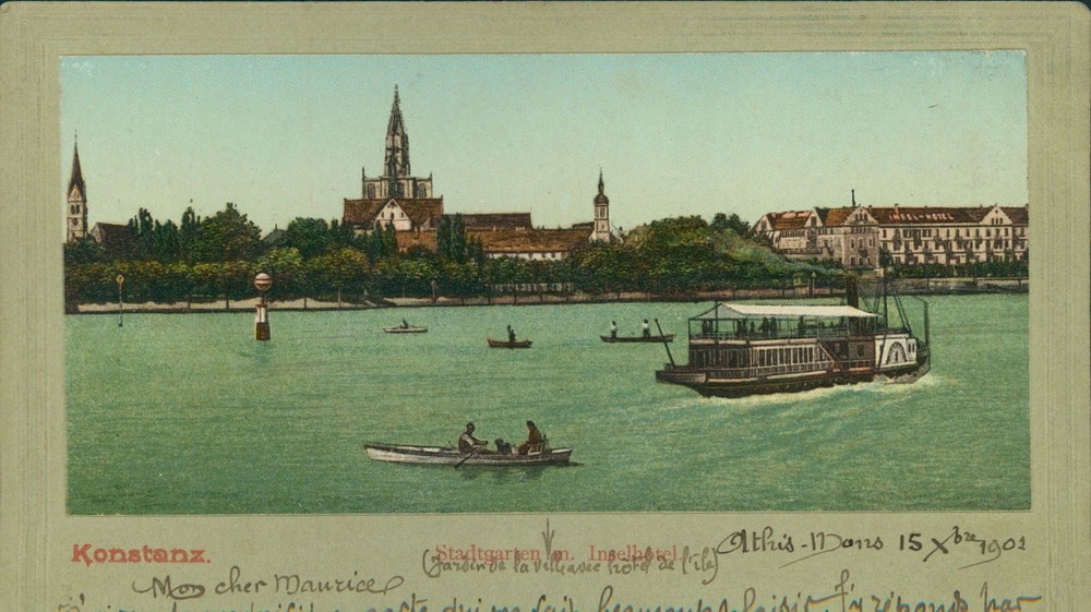 Ansichtskarte (a56) Baden-Württemberg Konstanz 1901 Stadtgarten mit Inselhotel D