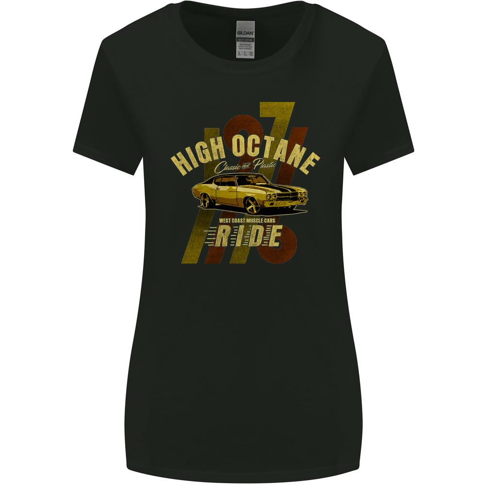 1971 Muscle Car High Octane Ride Womens Wide-Cut T-Shirt
