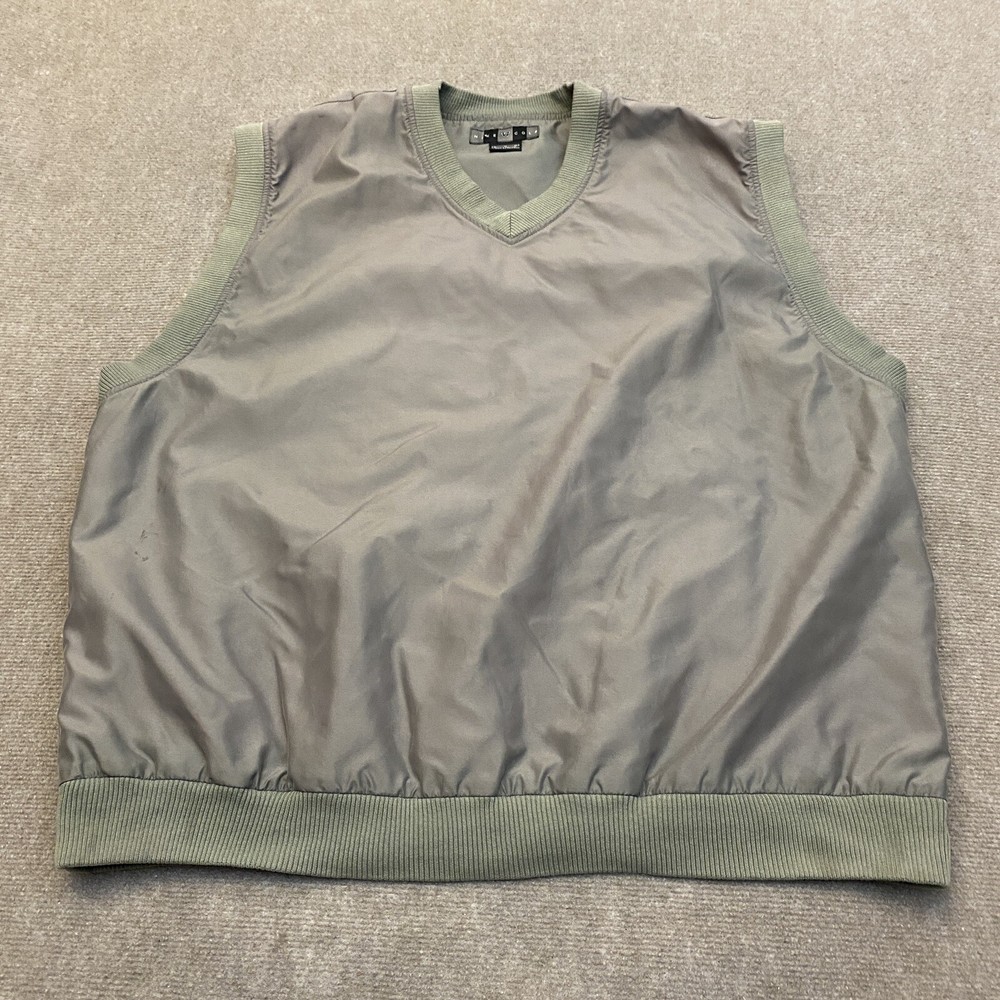 Vintage Nike Golf Jacket Mens Size XL Vest V Neck Olive Green Mini Logo