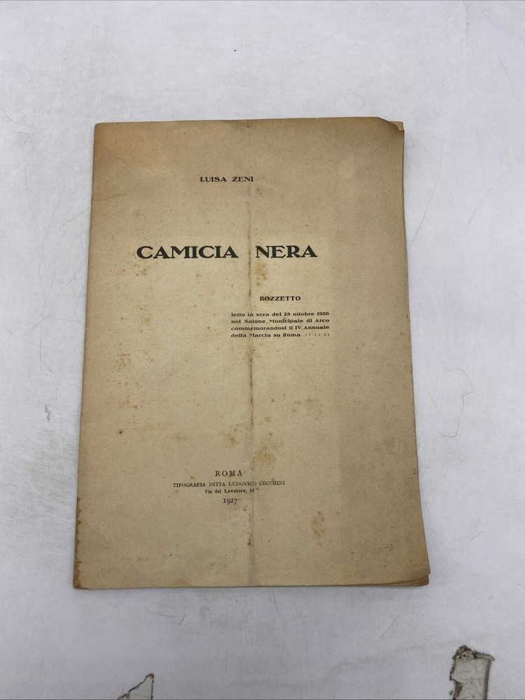 LUISA ZENI - CAMICIA NERA - BOZZETTO - TIPOGR. CECCHINI 1927