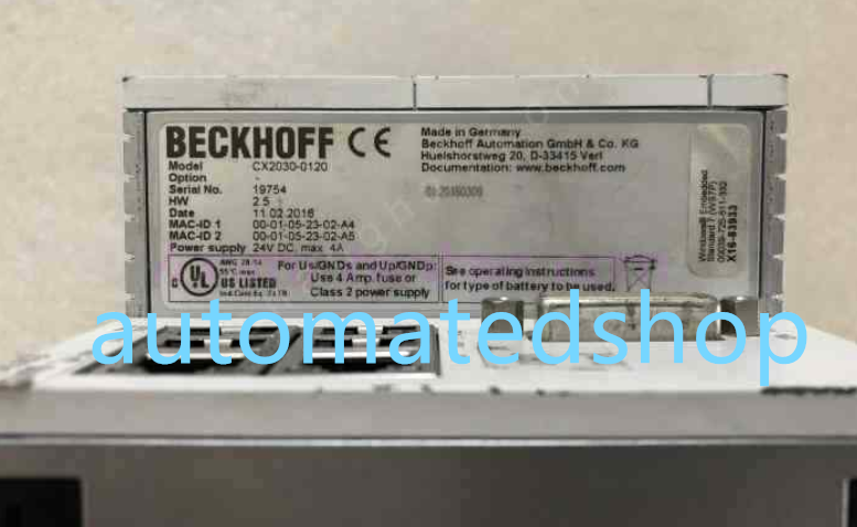 Beckhoff CX2030-0121 Via DHL or FedEx