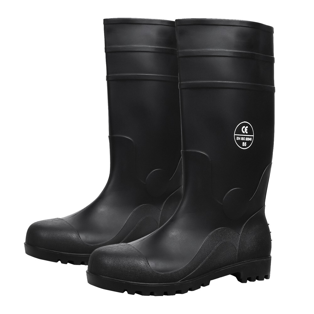 Waterproof Steel Toe Anti-Slip Rubber Rain Boots for Work Safety-image