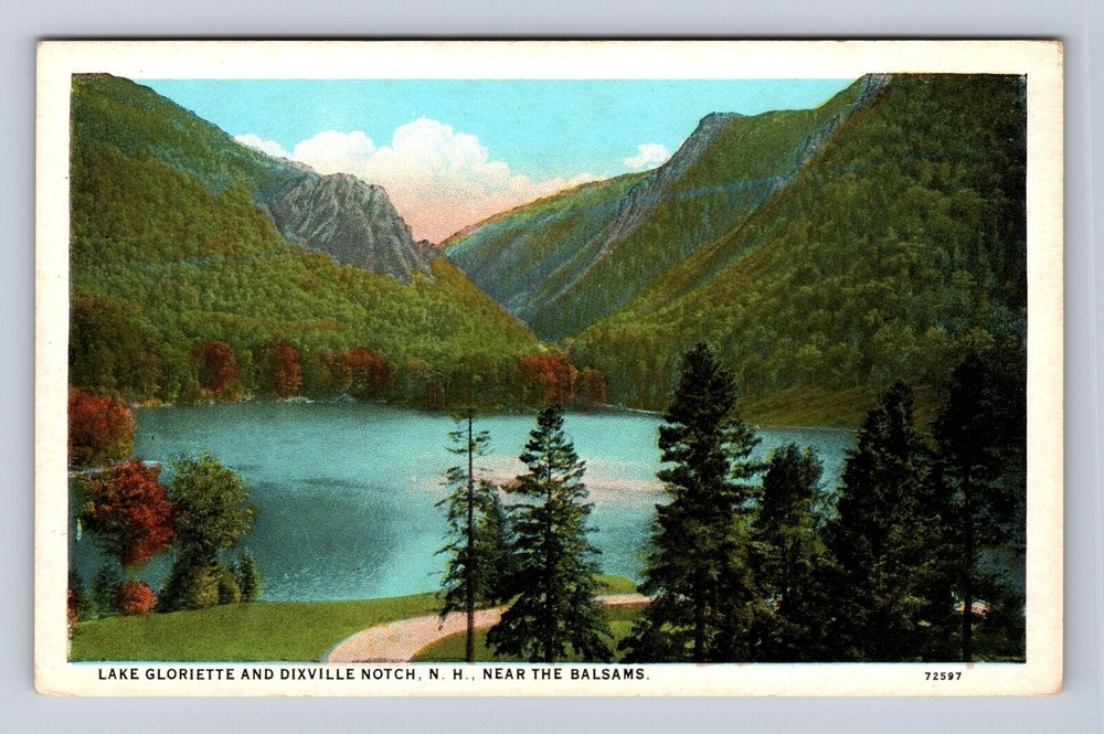 Dixville Notch NH-New Hampshire, Lake Gloriette, Antique, Vintage Postcard