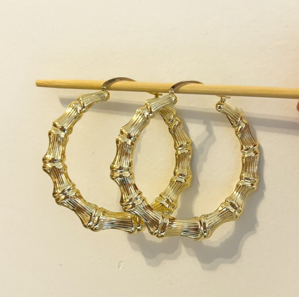 14k Gold-Filled Irregular Fancy Gold Hoops Earrings