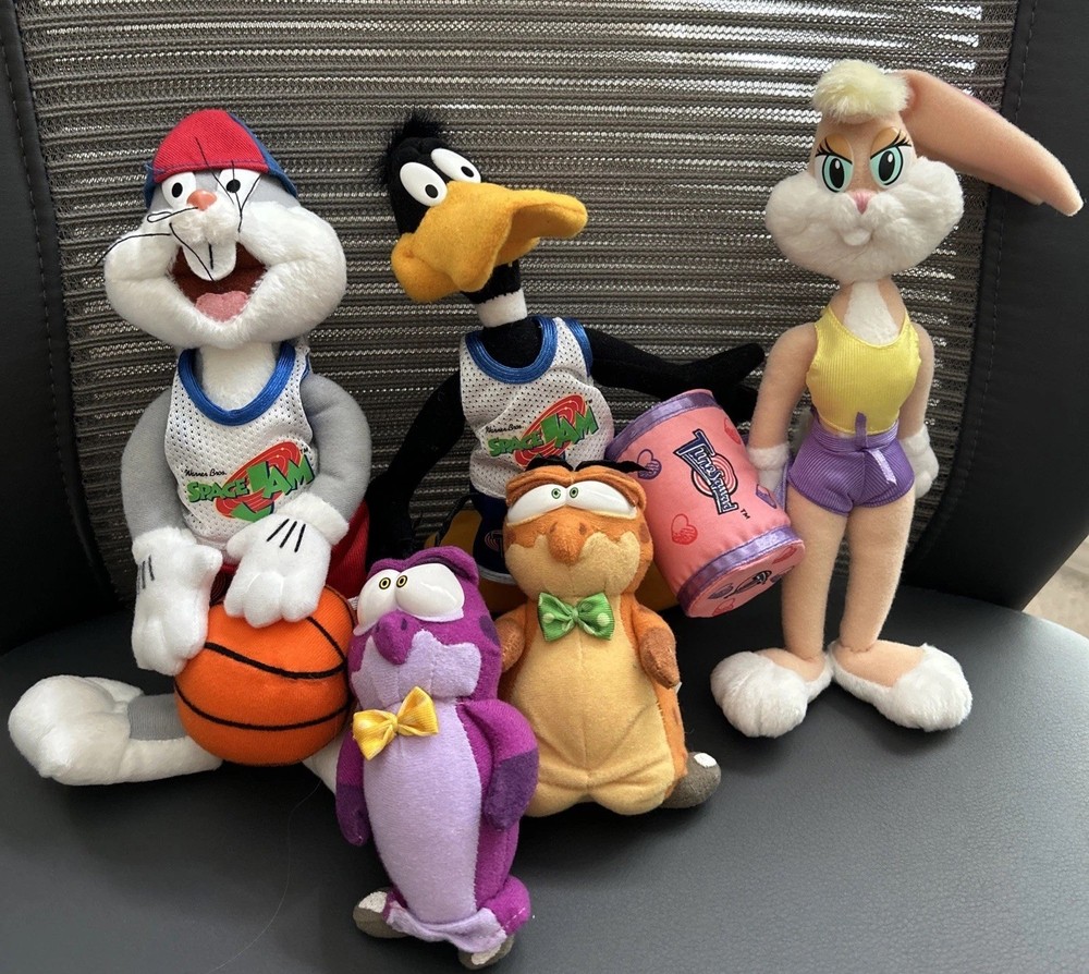 1996 Space Jam Looney Tunes McDonald's Plush Lot of 5 with Tags