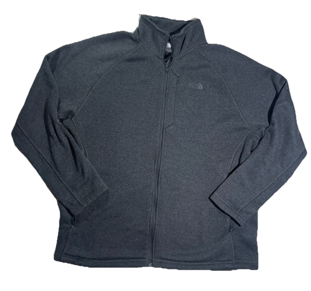 The North Face Mens Gray Full Zip Fleece Jacket Size XL
