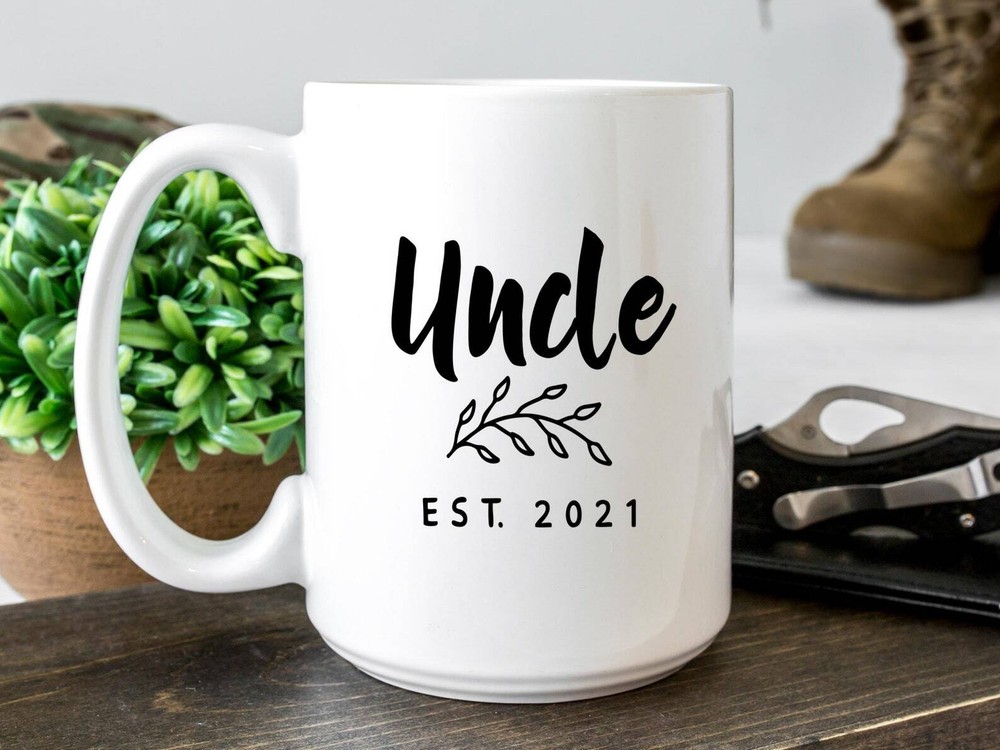 Uncle Est 2021 Coffee Mug Pregnancy Announcement Coffee Mug Custom Gift To