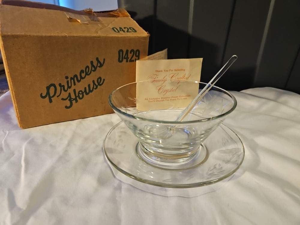 Princess House Crystal Heritage 3 Piece Condiment Set #0429