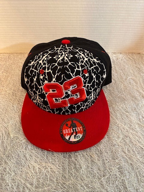 Chicago Greatest 23 Jordan Bulls Red/Black Premium Flat Snapback Hat Cap