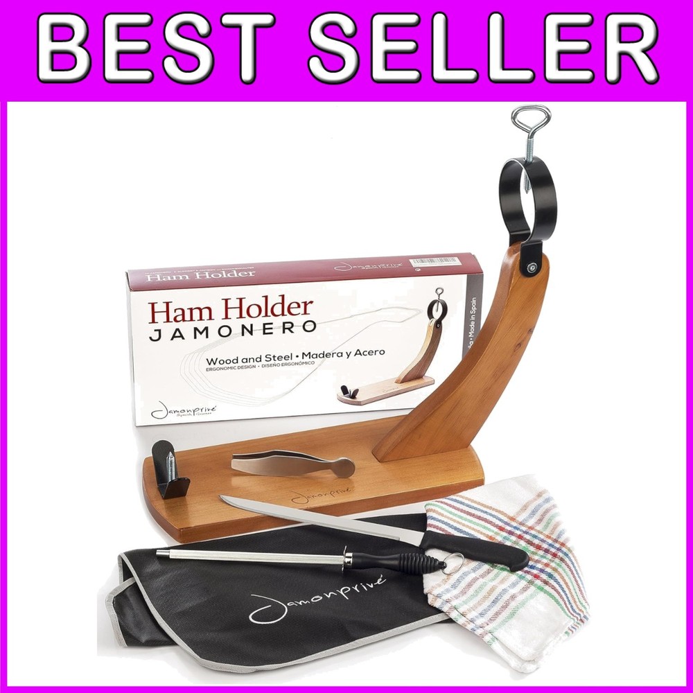 Spanish Ham Stand Set with Knife & Tongs
