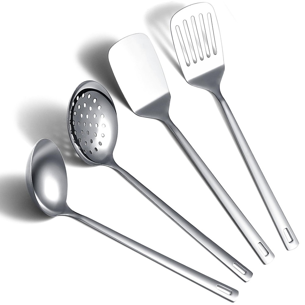 Stainless Steel Kitchen Utensils Set 4 Pieces, Cooking Utensil Set Include Me...