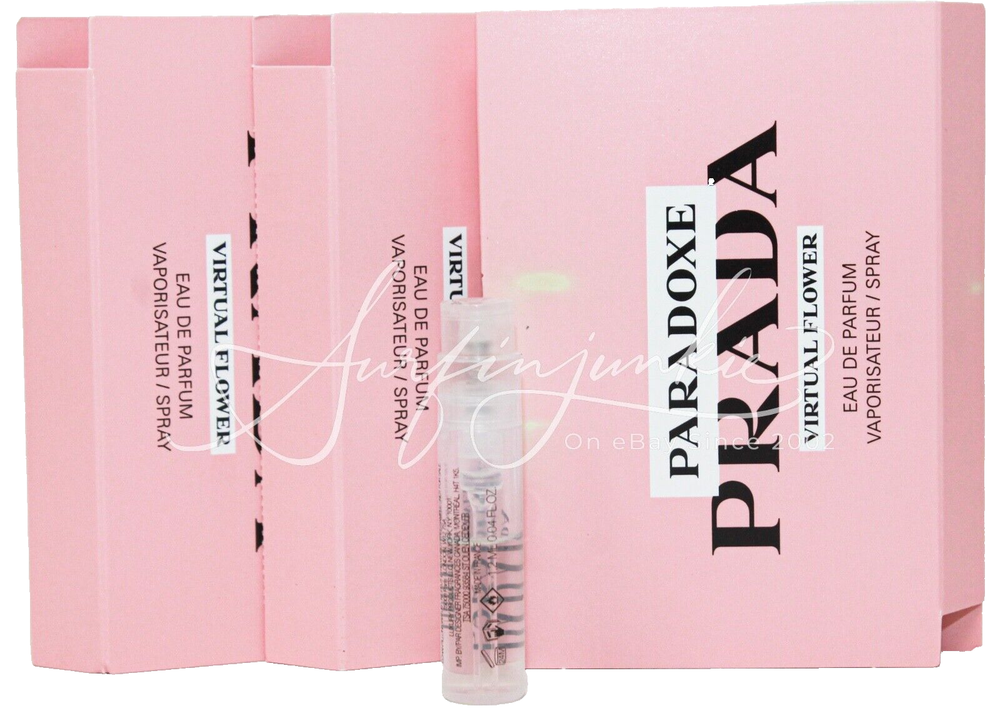 Prada Paradoxe Virtual Flower Eau de Parfum .04 oz Vial Mini Vials Perfume 3pc