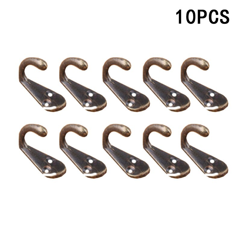 10PCS Wall Door Metal Antique Hooks Hanger For Key Clothes Coat Hat Bags Dress