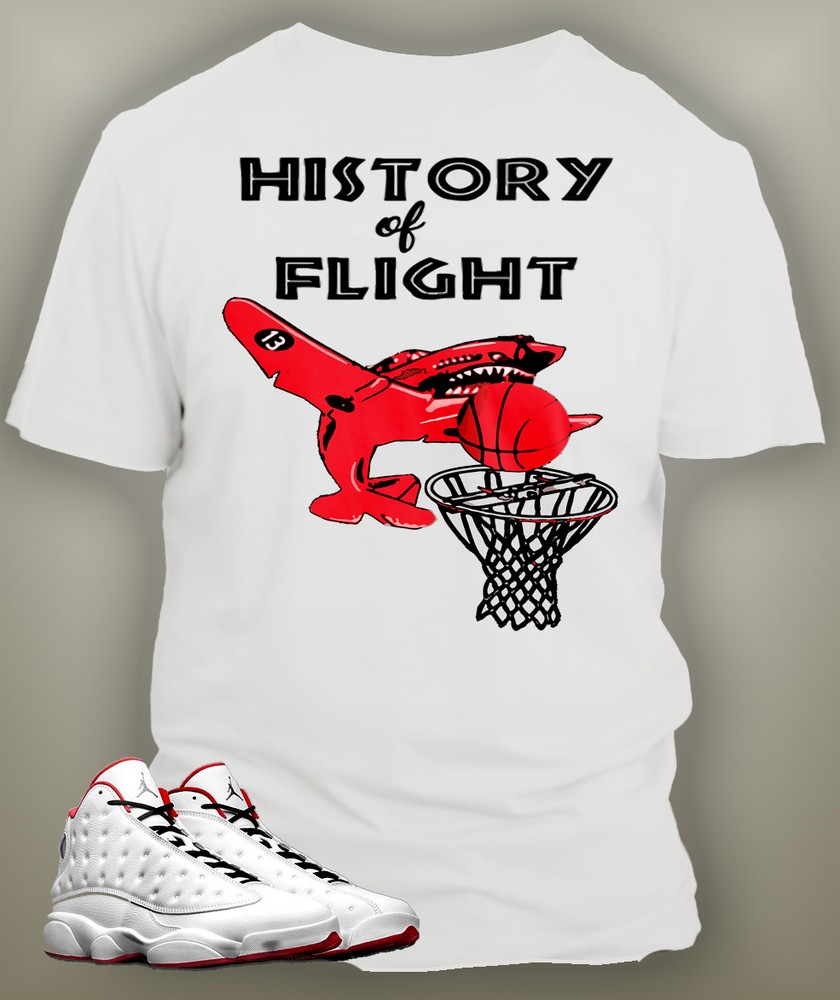 Graphic Sneaker Tee Shirt To Match J13 History of Flight Men Big Tall Small