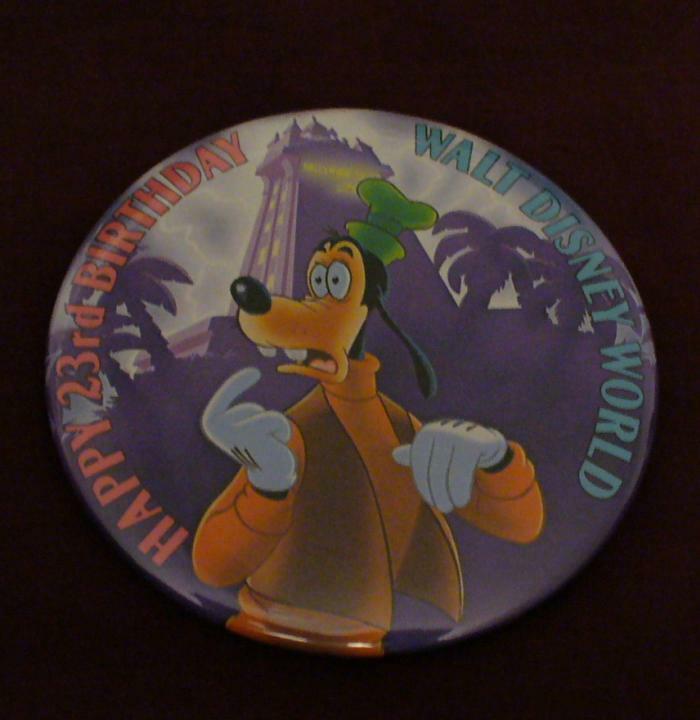 Walt Disney World 23rd Birthday Goofy Tower of Terror Cast Button