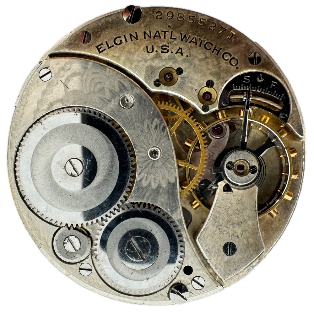 Vintage 12s 1927 Elgin 17 Jewel Mechanical Pocket Watch Movement 345 USA
